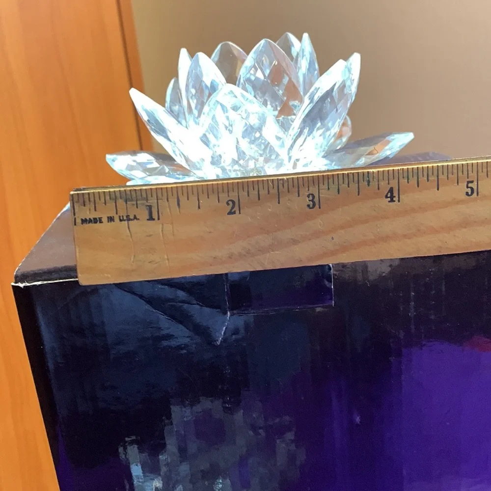 Pair of new in box crystal lotus candleholders